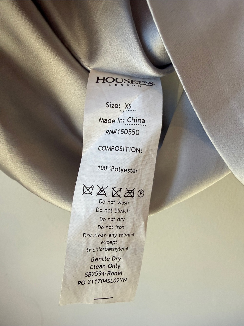 House Of CB Grey Satin Pin Tuck Dress - Picture 9 of 10